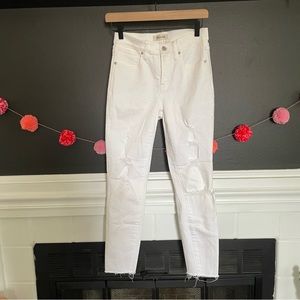 Madewell distressed skinny jeans in white